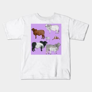 Brahman Cattle Purple Kids T-Shirt